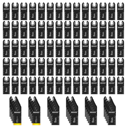 AMZWEI 100PCS Professional Multitool Blade Kits Metal, Wood Cutting