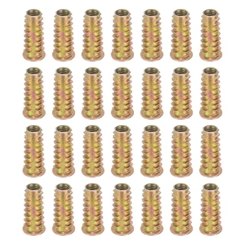 MECCANIXITY 28 Pcs Threaded Inserts for Wood, Zinc Alloy M8 Thread Inserts Nuts Hex Socket Drive Screw 30mm Length for Furniture, Cabinet, Tables and Chairs - size: M8x30mm