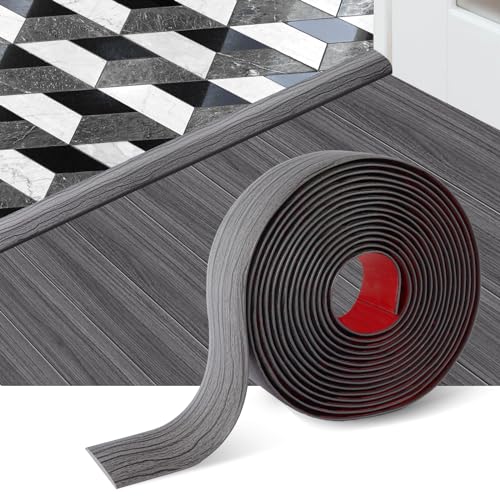 FONUNO Vinyl Floor Transition Strip Self Adhesive Threshold Strip 2" W - color: Dark Gray, size: 5cm, 6.56Ft