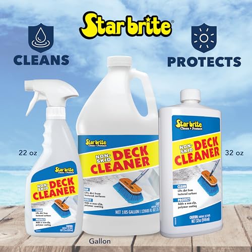 STAR BRITE Non-Skid Deck Cleaner & Protectant - Ultimate Boat Deck Wash - Protects Against Future Stains & UV - Ideal for Fiberglass, Vinyl, Plastic & Painted Surfaces -1 Gallon (085900) - style: 128 OZ Gallon