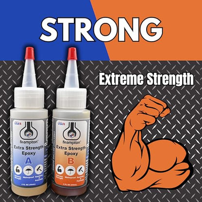 Brampton Extra Strength Epoxy, 20-Minute Work Life, Waterproof 2-Part Epoxy Glue Kit for Tile, Metal, Ceramic, Glass, Wood, Stone, Strong Bonding, Sandable, Paintable Resin, Easy 1:1 Mix, 4 oz - style: 4 FL OZ KIT