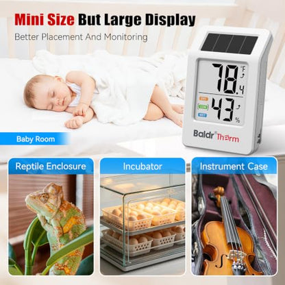 BaldrTherm Room Thermometer Indoor, Humidity Meter, 2026 Upgrade Bluetooth Thermometer with Privacy-Friendly Guest Mode | 250ft Coverage | Real-Time Alerts for Home, Office, Greenhouse
