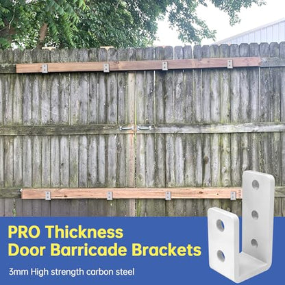 2x4 Door Barricade Brackets to Security Door Reinforcement , (4PCS) - color: 4 pack-3MM