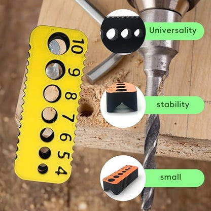 Drill Bit Guide, Simple Portable Reusable Plastic Metric Precision Tool for Woodworking, Yellow