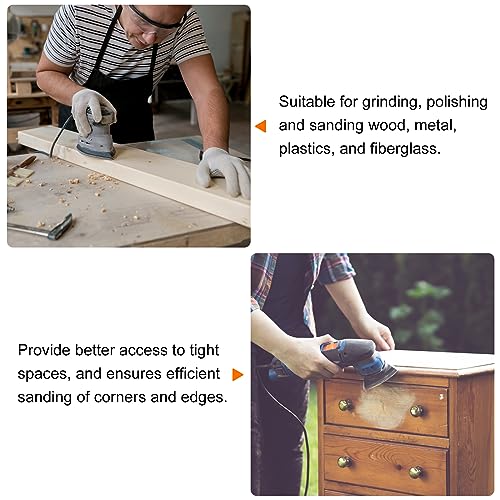 HARFINGTON 100pcs Triangular Hook & Loop Sandpapers 2000 Grits 3-1/8" Aluminum Oxide Sanding Pads Random Orbital Mouse Detail Sander Papers Oscillating Multi Tool Sheets - size: 2000 Grits