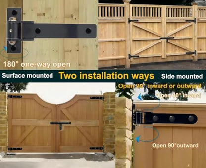13" Heavy Duty Gate Hinges,900 Lbs Capacity,180° or 90° Smooth Open - size: Large