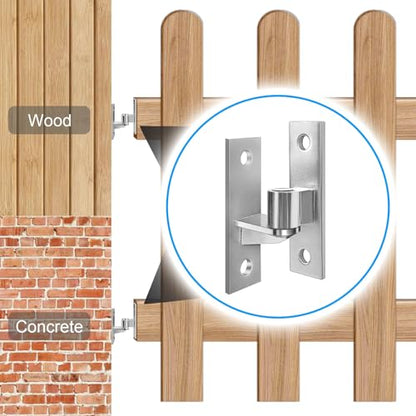 4 Pack Wall Mount Gate Hinges, Heavy Duty Wall Plate Hinges, Outdoor Chain Link Fence Gate Hinges Fence Post Link Gate Hinge, with 5/8 Hinge Pin (Screws Not Included)