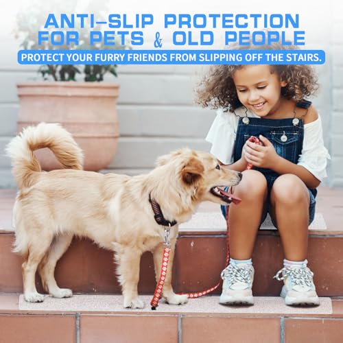 LadyRosian Outdoor Stair Treads Non Slip 10-Pack Clear 6" x 24" - Weather Resistant Adhesive Heavy Grip Tape - Waterproof Anti Skid Strips - color: Clear, size: 6" x 24"