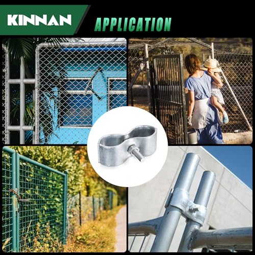 KINNAN 6 Set Dog Kennel Panel Clamps, Saddle Clamps for 1-5/8" OD Pipe, Galvanized Steel, for Round Pipe Panel Frame,Chain Link Fence,Bolts & Nuts include - size: 1-5/8 6Pcs