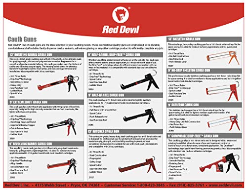 Red Devil 3985 9" Half Barrel Caulk Gun - Thrust Ratio 7:1