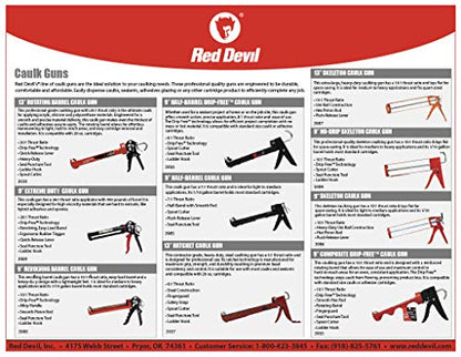Red Devil 3985 9" Half Barrel Caulk Gun - Thrust Ratio 7:1