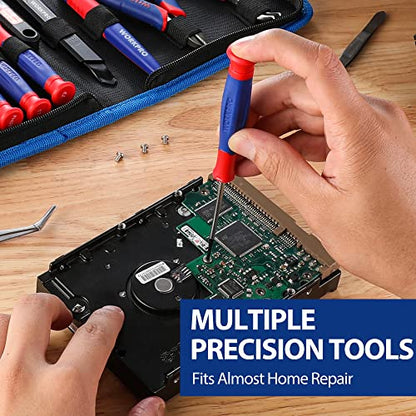 WORKPRO 33PCS Precision Repair Tool Kit, Screwdriver, Pliers Set with Pouch