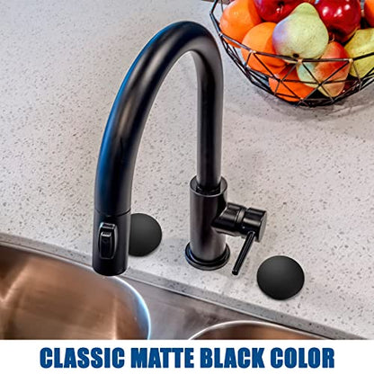 LEIFIDE 2 Pcs Kitchen Sink Faucet Hole Cover, Black - color: Black