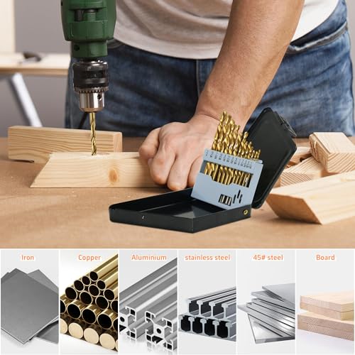 Cobalt Left Hand Drill Bit Set, 13Pcs (1/16”-1/4”)