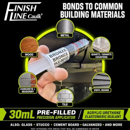 30mL Pre-Filled Precision Caulk Applicator Bronze 5-Pack - color: Dark Brown / Bronze