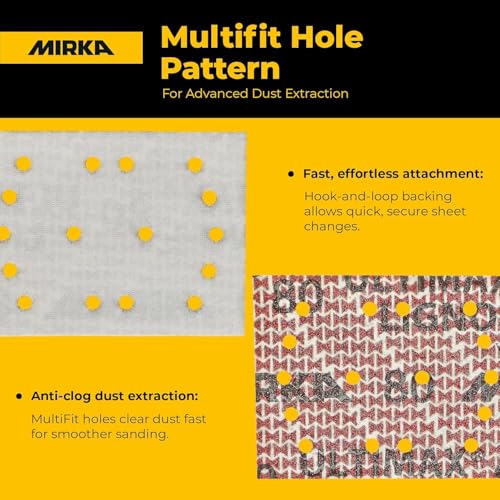 Mirka Ultimax Ligno 3x4 in 220 Grit Wood Sanding Sheets Hook & Loop 50 Pack - size: Grit 220