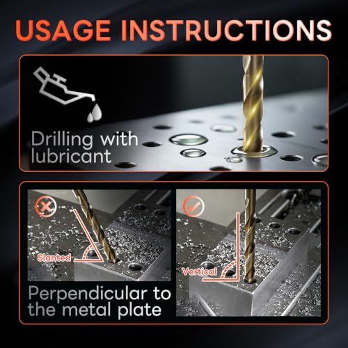 COMOWARE Metal Drill Bit Set, 19 Pieces, HSS-E M35 1-10 mm Drill Bit Set, Spiral Drill Bit Set, Professional for Metal, Steel, Iron, Self-Centring for Metalworking Drill Accessories - size: M35 19PCS Metric