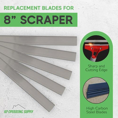 8-Inch Floor Scraper Blades, 20 Pack Replacement - size: Pack of 20