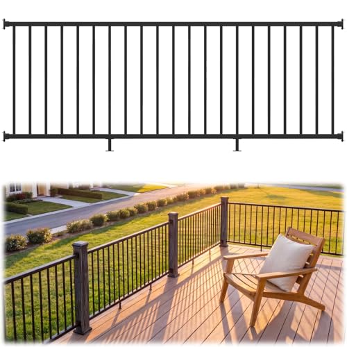 36 in H x 8 ft W Modular Real Aluminum Deck Railing Kit, 1 Panels - color: 8ft Level - 1Pack