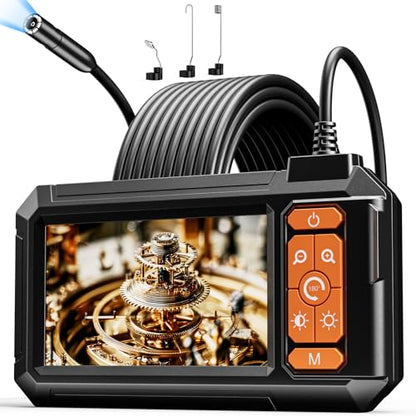 Endoscope Camera with Light, Inspection Borescope Camera 4.3" IPS Screen