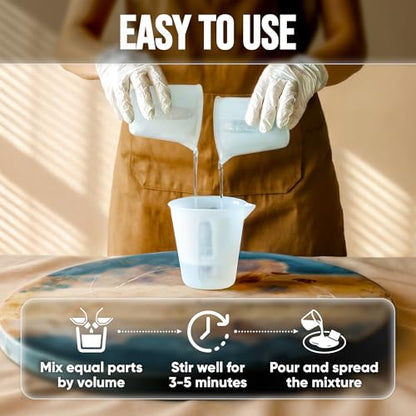Craft Resin Table Top Epoxy Resin Kit - Ultra Clear, High-Gloss, 2 Gallon - size: 2 Gallons
