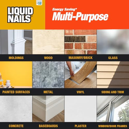 Liquid Nails Multi-Purpose Construction Caulk & Sealant - size: 10 fl oz