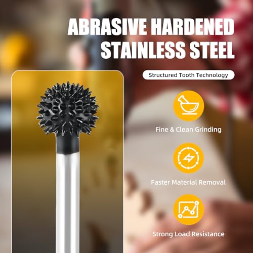CAELUM Sphere Carbide Rotary Burr 1 Pcs, 1/8" Very Coarse Wood Carving Kit - color: Sphere