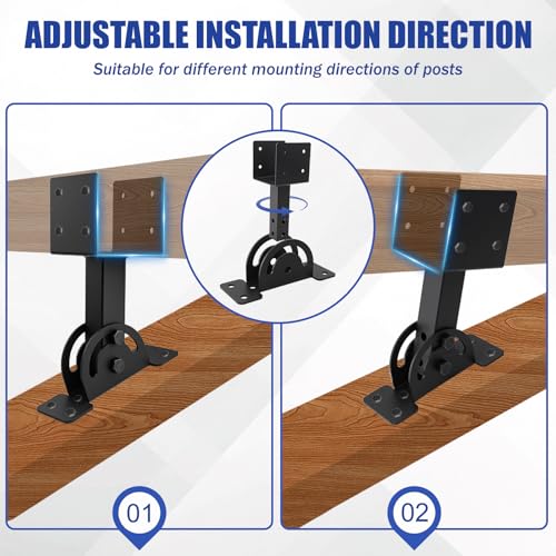 3 Pcs 4“x 4”Heavy Duty Roof Riser Brackets Kit - color: Black -4×4, size: Set 3