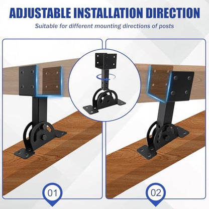 3 Pcs 4“x 4”Heavy Duty Roof Riser Brackets Kit - color: Black -4×4, size: Set 3