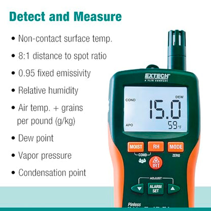 Extech MO290 Pinless Moisture Psychrometer with IR Thermometer - style: MO290