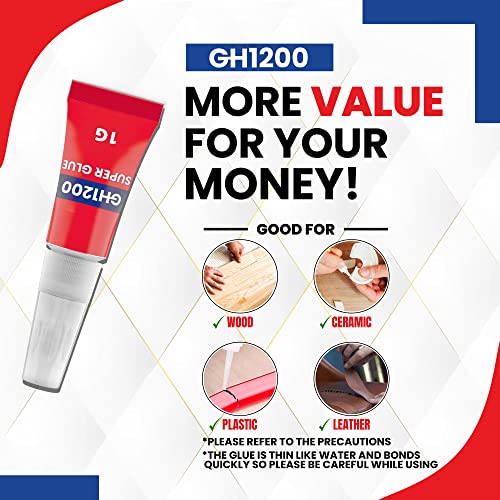 1 Gram (Pack of 24) Single Use Super Glue All Purpose - Superglue - Ca Glue Thick & Strong Adhesive for DIY Craft, Ceramics, Frame, Leather, Metal Etc - style: 1 Gram x 24 PCs Super Glue