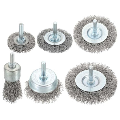DTGN 6 Pcs Wire Wheel Cup Pen Brush Set for Drill, 1/4 Inch Round Shank