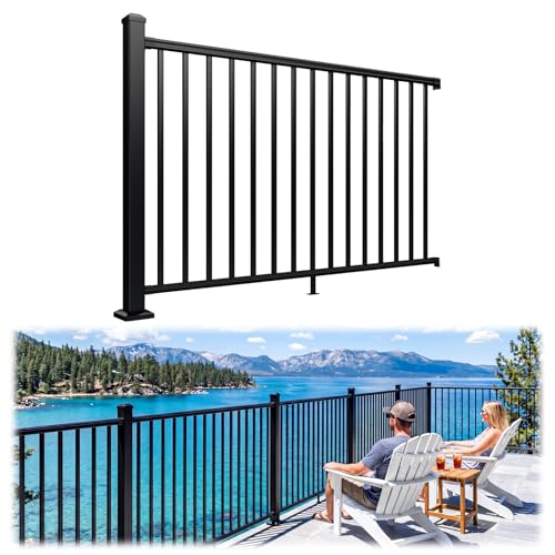 Egadis 1 Pack 42 in x 6 ft Modular Aluminum Porch and Deck Railing Kit - color: Level 6ft - 1Pack