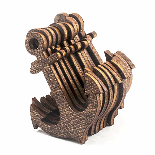 Summer-Ray 20pcs Dark Brown Laser Cut Wooden Veneer Anchor 4" Scrapbooking Embellishment - color: Dark Brown, size: 4 inches