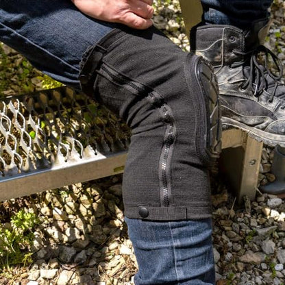 Klein Tools 60630 Tough-Flex Knee Sleeves for Work, Construction, Low-Profile Sleeve with Zipper, Gel-Like Foam, Black, L/XL - size: L/XL