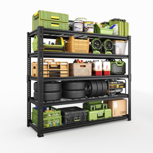 48" W Metal Storage Shelves, 3300lbs Heavy Duty Garage Rack - size: 48"W x 18''Dx 72"H