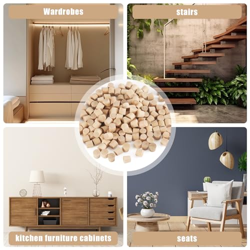 NQEUEPN 160pcs Flat Head Wood Plugs, 5/16 Inch Multifunctional Wood Screw Hole Plugs Wooden Screw Plugs Wood Caps for Screw Holes Wood Screw Covers Plugs for Furniture Repairing, Brown - size: 5/16 Inch
