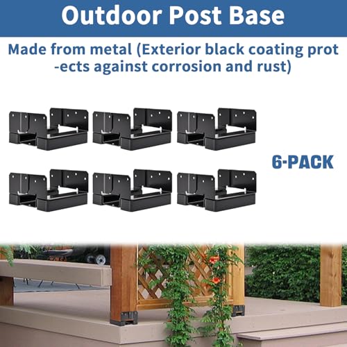 6x6 Post Base 6 PCS Heavy Duty Post Bracket Inner Size Fit 5.6"x5.6" Wood