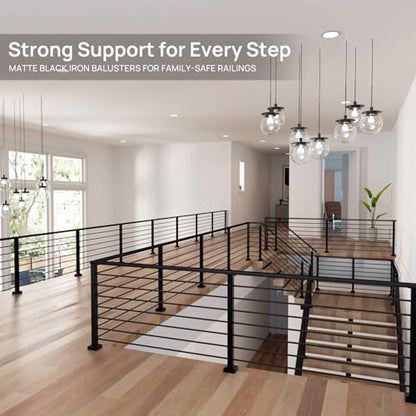 LukLoy 7 Pack 6 FT x 19/32 inch SS201 Horizontal Stair Balusters - size: 6 ft, style: 7 Pack