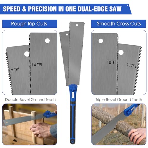 Japanese Pull Saw Set, 9.5" & 11.5" Double Edge Flush Cut Saw