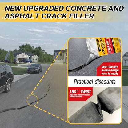 Asphalt Crack Sealant, Cement Crack Filler, High Elasticity Self Leveling Caulking Glue, Waterproof Concrete Repair for Driveways, Walkway, Patio, Joint, Indoor and Outdoor (6 Pack - 6.6LB) - style: 6 Pack - 6.6LB
