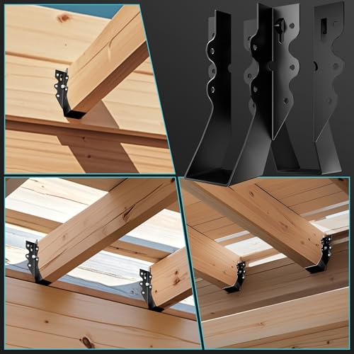 25 Pcs Black 2x6 Joist Hangers for Wood, 18 Gauge Rafter Brackets, face Mount 2x6 Joist Hangers, Hurricane Ties Brackets for Shed/Barn/Coop/Porch/Truss, Structurally Sound and Aesthetically Pleasing - size: 25 Pcs 2x6, style: Black Joist Hanger
