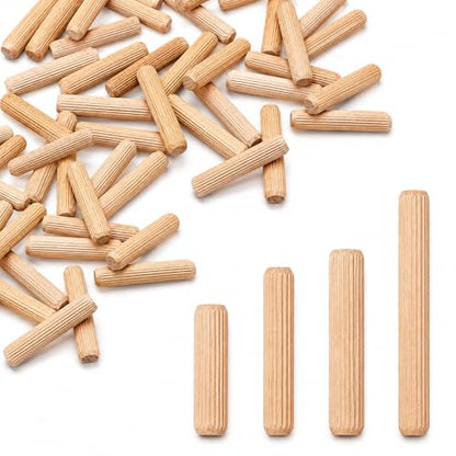 Generic (Pack of 10) Wooden Dowels 15/32"" x 2-3/4"" (12 x 70 mm), Grooved Wood Plugs, Ribbed Pins for Furniture, Grooved Dowels - size: 15/32" x 2-3/4" (12 x 70 mm) - 10 PCS