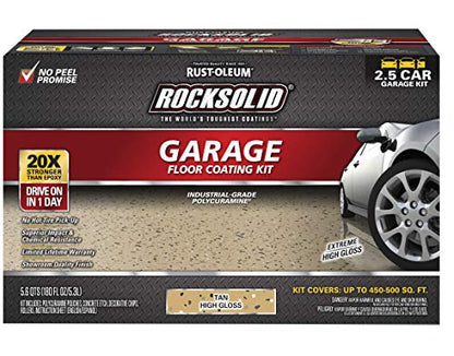 Rust-Oleum RockSolid Polycuramine High Gloss Tan Garage Floor Coating - color: Tan, size: 1 Count (Pack of 1)