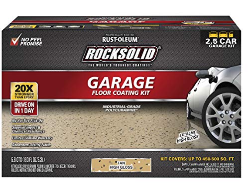 Rust-Oleum RockSolid Polycuramine High Gloss Tan Garage Floor Coating - color: Tan, size: 1 Count (Pack of 1)