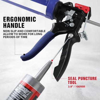 WORKPRO 29 oz Caulking Gun, Caulk Gun with Adjustable 9:1&18:1 Thrust Ratio - size: 29 oz