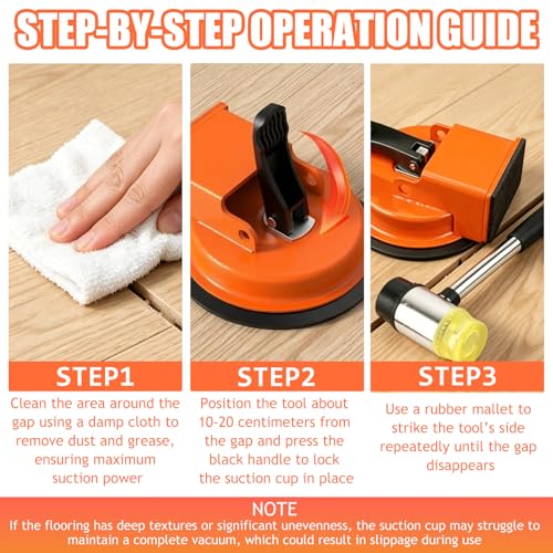 Floor Gap Fixer Tool, Heavy Duty Laminate Floor Gap Fixer Tool (Orange)