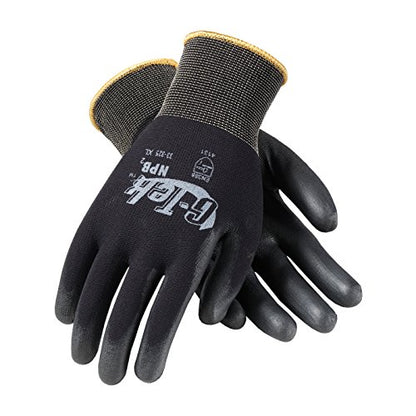 G-Tek 33-325/L, Heavy Weight Seamless Knit Nylon Glove with Premium Thick Polyurethane Coated Flat Grip on Palm & Fingers - size: X-Small