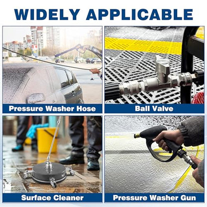 3/8 Inch NPT Pressure Washer Quick Connect Adapter Set, 12-Piece - color: Silver