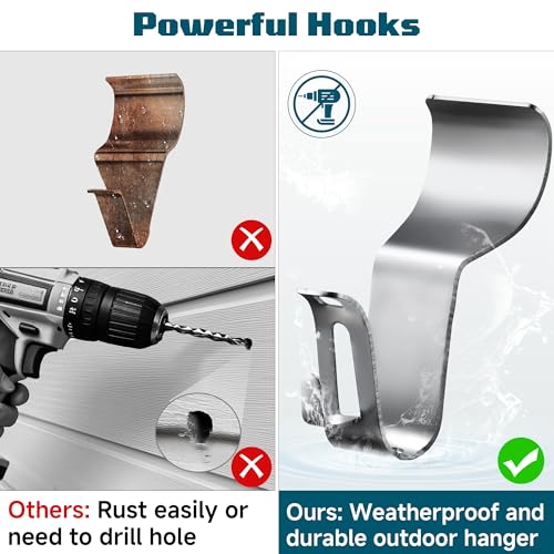 Vinyl Siding Hooks, (10 Pack) No Hole Heavy Duty Siding Clip Hanger - size: 10 Pack